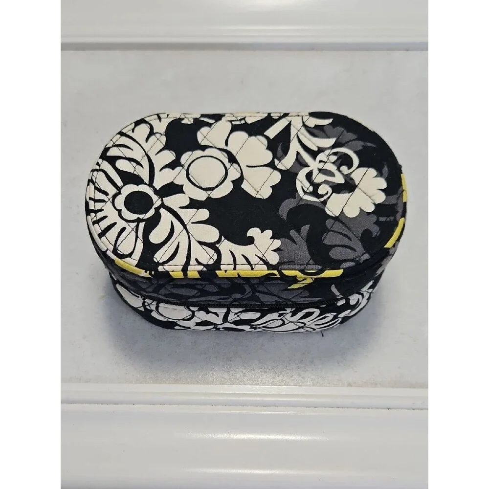 Vera Bradley Black & Yellow Quilted Travel Jewelry Case